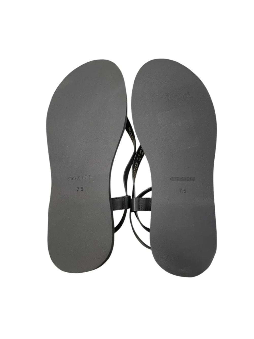 Coach Womens Size 7.5 Gracey Thong Sandals Leather Jute Footbed Black NWOT